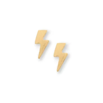 Lightning Bolt Stud Earrings in 14k Gold-Plated Sterling Silver