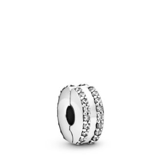 Pandora Double Lined Pave Clip Charm