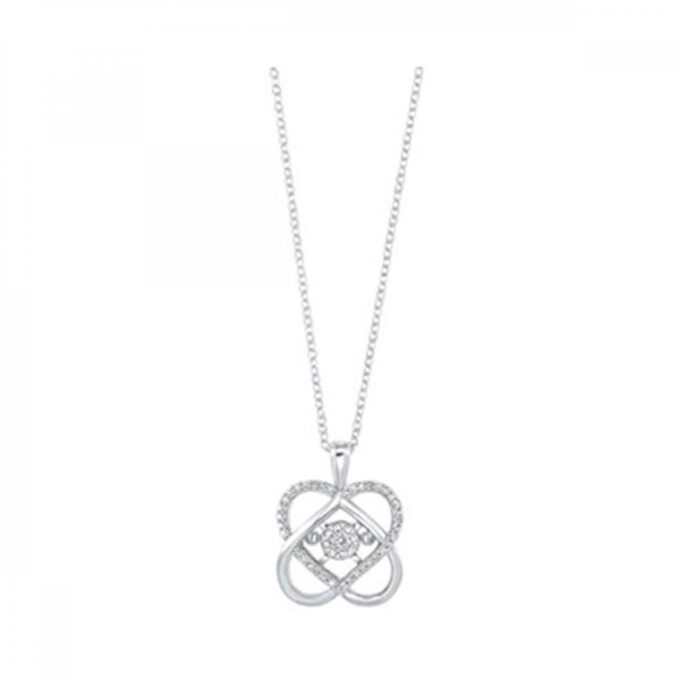 Love's Crossing Necklace with .10ctw Round Diamonds in Sterling Silver