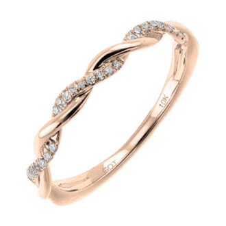 Wedding Band with .05ctw Round Diamonds in 10k Rose Gold