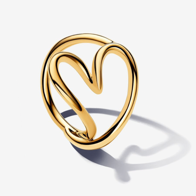 Pandora 14K Yellow Gold Plated Organically Shaped Heart Ring