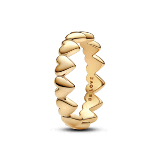 Pandora 14K Gold Plated Eternity Heart Ring Size 56