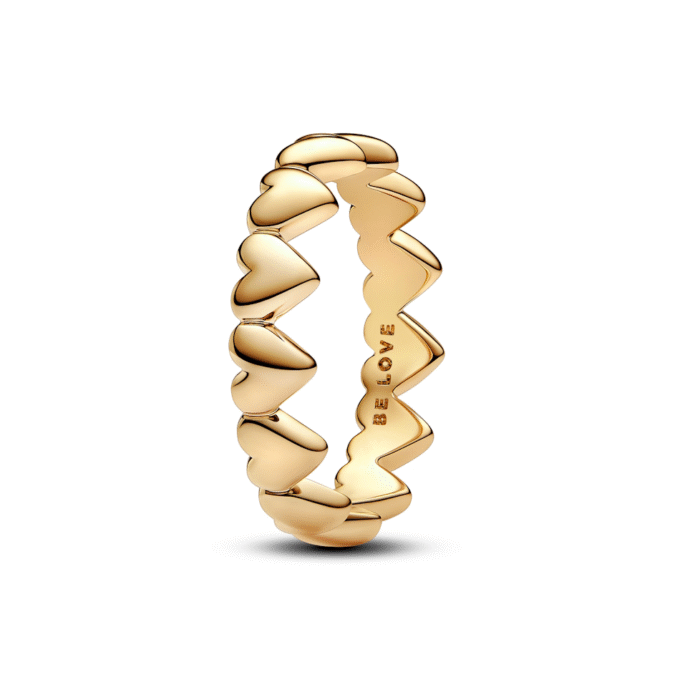 Pandora 14K Gold Plated Eternity Heart Ring Size 54