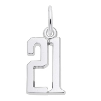 Sterling Silver "21" Celebration Charm by Rembrandt Charms