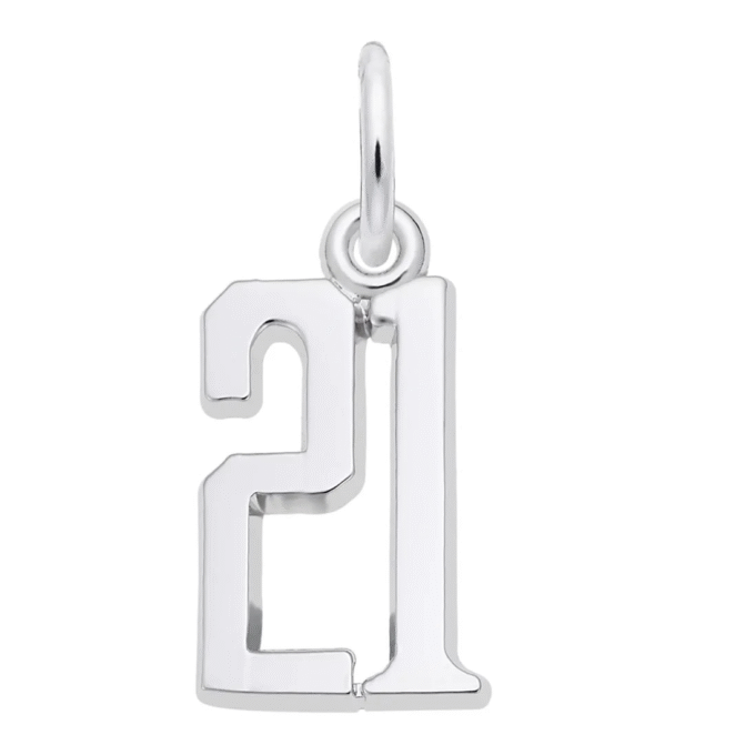 Sterling Silver "21" Celebration Charm by Rembrandt Charms