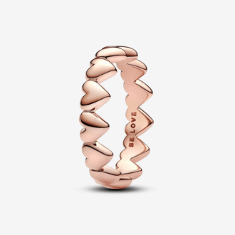 Pandora 14K Rose Gold Eternity Heart Ring Size 56