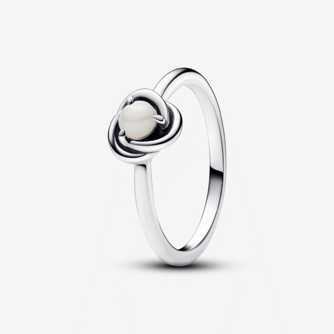 Pandora June White Bioresin Mother of Pearl Eternity Ring