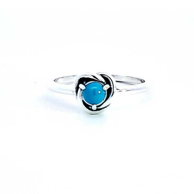 Pandora December Turquoise Blue Eternity Circle Ring