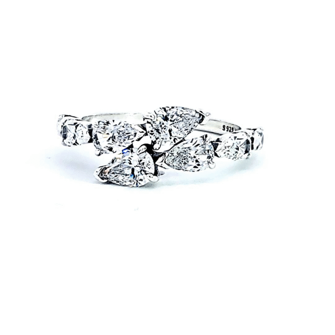 Pandora Sparkling Overlapping Band Ring