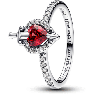 Pandora Disney Villains Evil Queen Halo Red Heart Ring 56