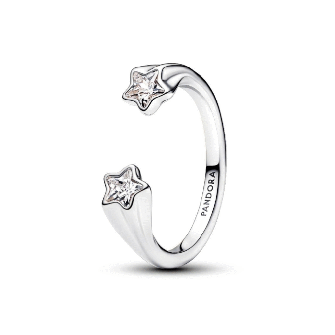 Pandora Sterling Silver Shooting Star Open Ring Size 56