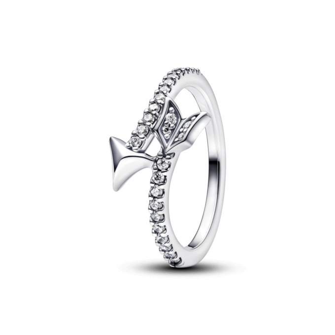 Pandora Sterling Silver Clear CZ Arrow Fashion Ring Size 56