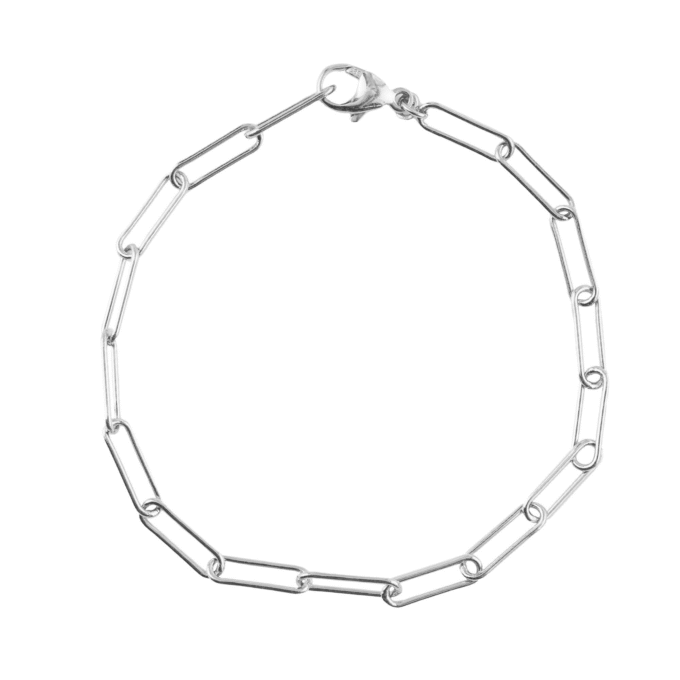 Rembrandt Sterling Silver Paperclip Bracelet, 7 inches