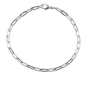 Small Paperclip Chain Bracelet in Sterling Silver 7" Length