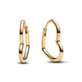 14KYGP Small Asymmetric Heart Hoop Earrings