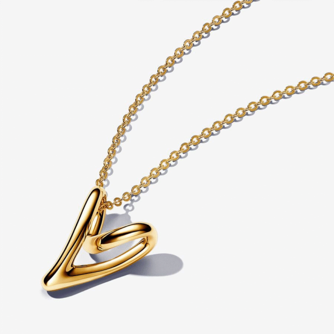 Pandora 14K Gold Plated Organically Shaped Heart Pendant