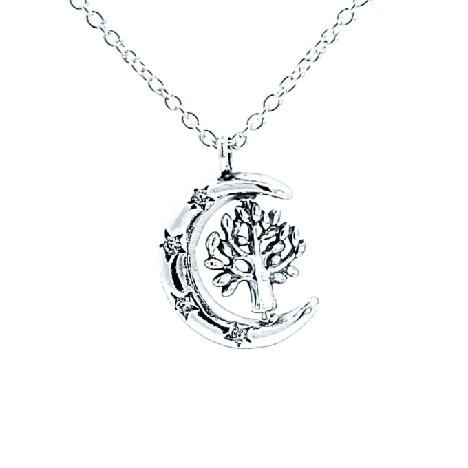 Pandora Moon & Spinning Tree Pendant Necklace