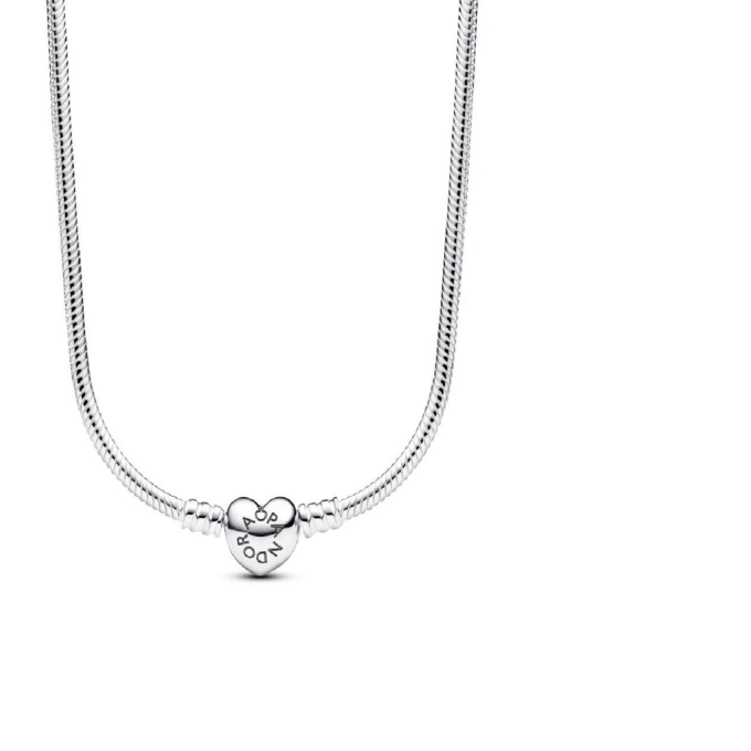 Pandora Moments Heart Clasp Snake Chain Necklace