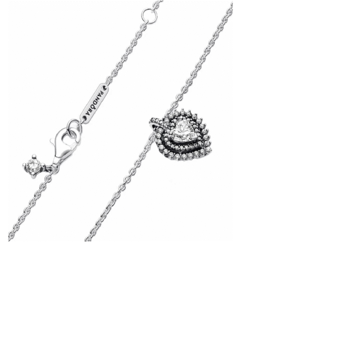 Pandora Sparkling Heart Halo Pendant Necklace
