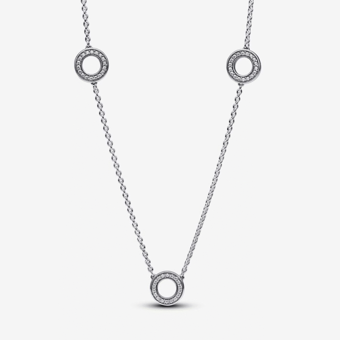 Pandora Pave Circles Chain Necklace