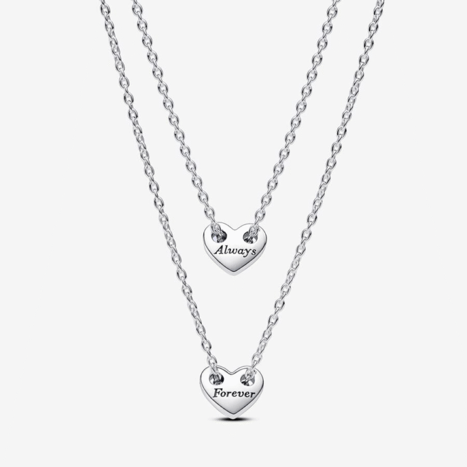 Pandora Forever & Always Splittable Heart Necklaces