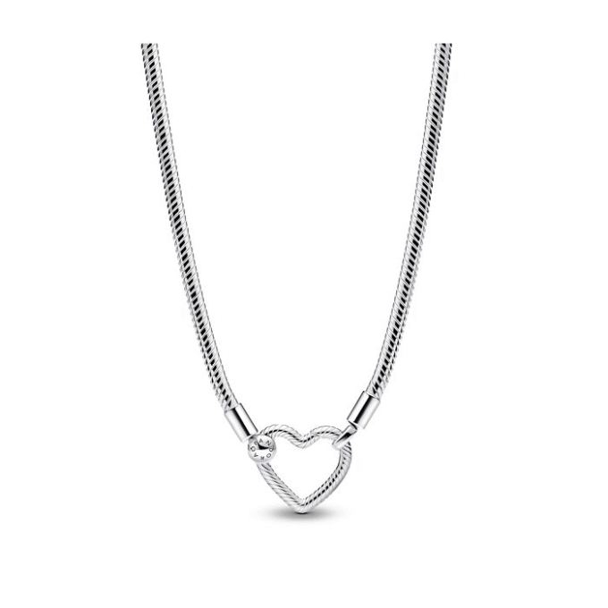 Pandora Moments Heart Clasp Snake Chain Bracelet 45 cm