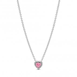 Pandora Pink & Clear CZ Heart Halo Pendant