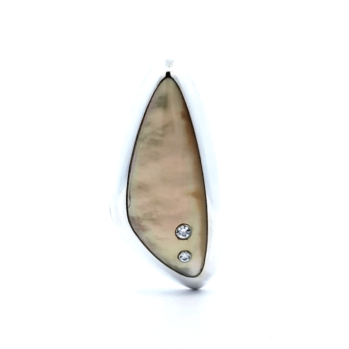 Pre-Owned Slide Pendant with Mother of Pearl and .09ctw Diamonds