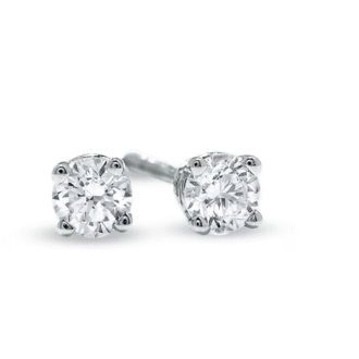 Classic 14K White Gold Stud Earrings with 1/4 CTW Round Diamonds