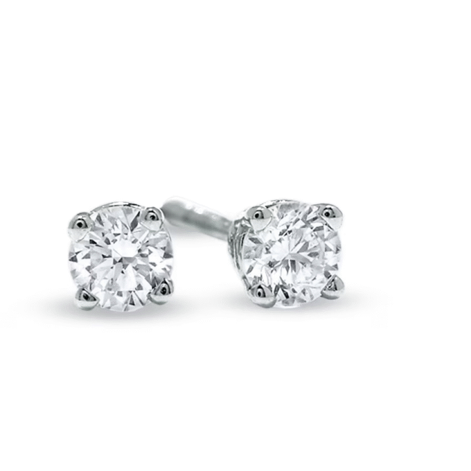 Classic 14K White Gold Stud Earrings with 1/4 CTW Round Diamonds