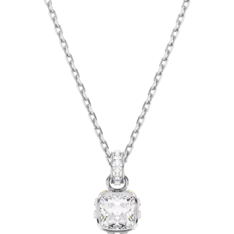Swarovski Cushion Cut White Apricot Pendant with Chain