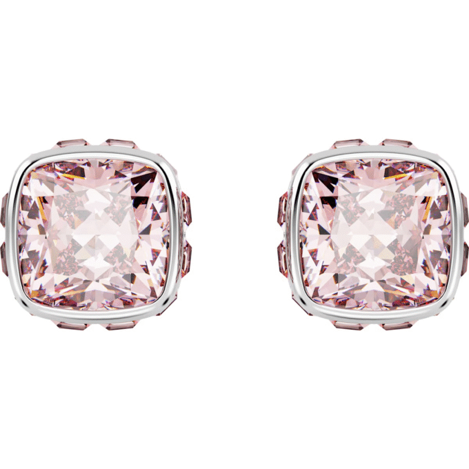 Swarovski Pink Cushion Cut Stud Earrings