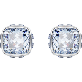 Swarovski Light Blue Cushion Cut Stud Earrings