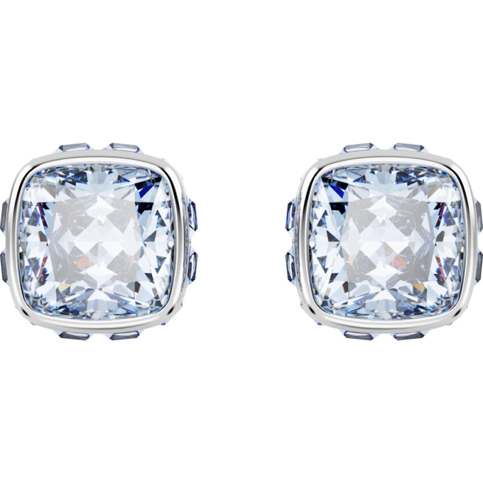 Swarovski Light Blue Cushion Cut Stud Earrings