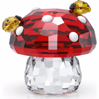 Swarovski Idyllia Mushroom and Ladybug Figurine Set