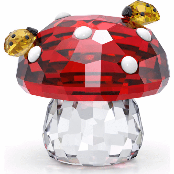 Swarovski Idyllia Mushroom and Ladybug Figurine Set