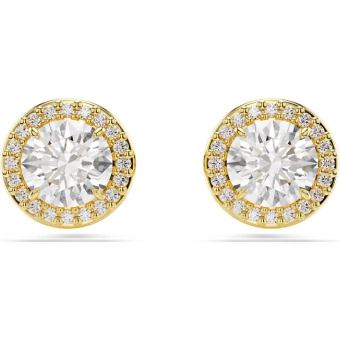 Swarovski Una Yellow Halo Pave Stud Earrings