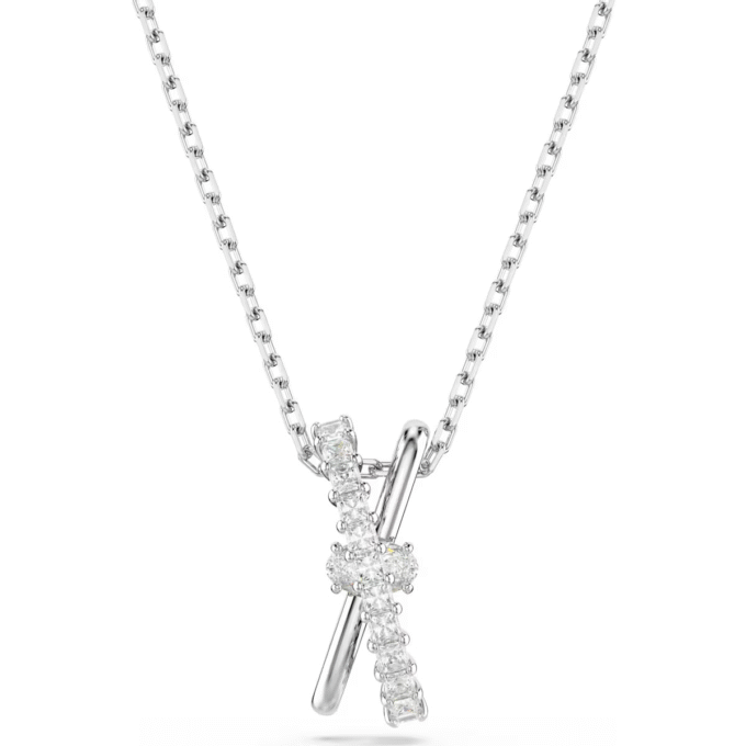 Swarovski Hyperbola White Oval Drop Pendant with Rolo Chain