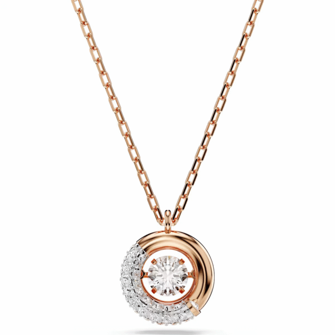 Swarovski Dextera Pendant - Rose Pave, Dancing CZ Center