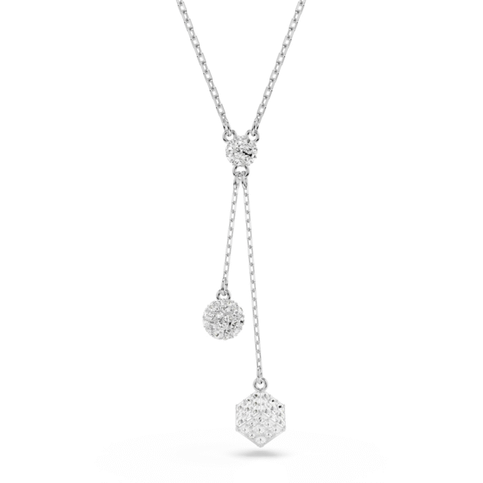 Swarovski Dexterra Necklace - Sphere and Cube Design, 30" Drop