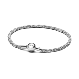 Pandora Sterling Silver Braided Snake Chain Bracelet 7in