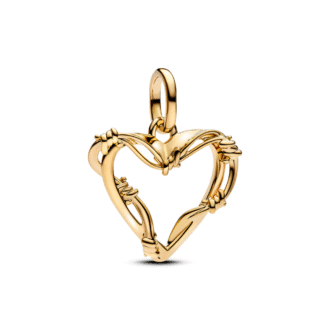 Pandora 14K Gold Plated Barb Wire Heart Medallion