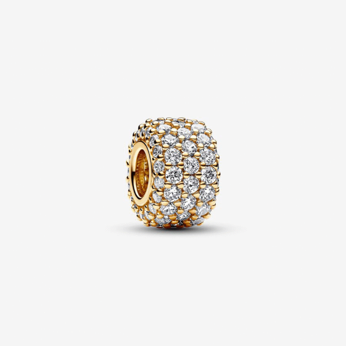 Pandora Sparkling Pave Triple-Row Charm