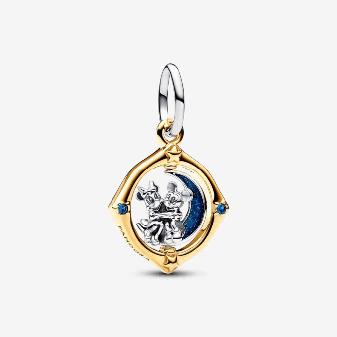 Pandora Disney Mickey & Minnie Two-tone Spinning Moon Charm