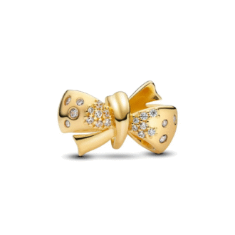 Pandora 14K Gold Plated CZ Bow Charm