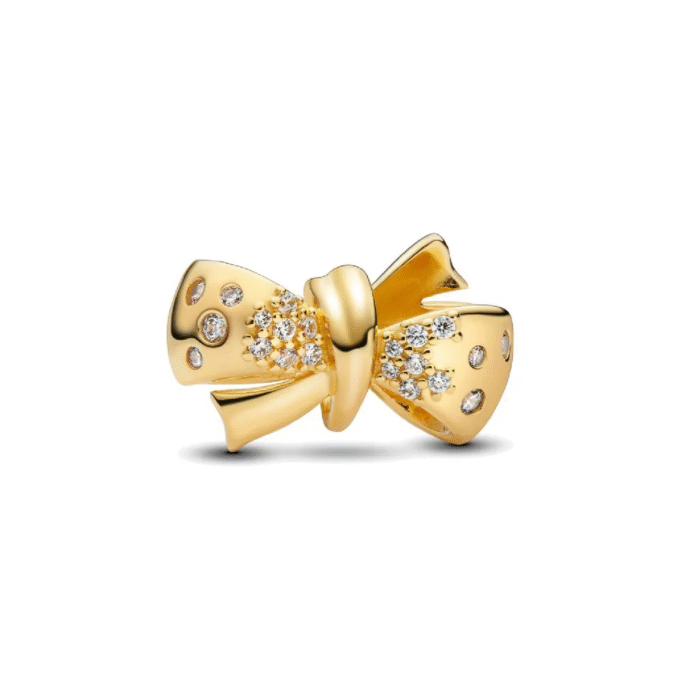 Pandora 14K Gold Plated CZ Bow Charm