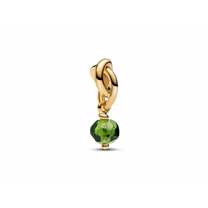 Pandora 14K Gold Plated Spring Green Crystal Dangle Charm