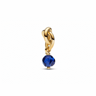 Pandora 14K Gold Plated Princess Blue Crystal Dangle Charm