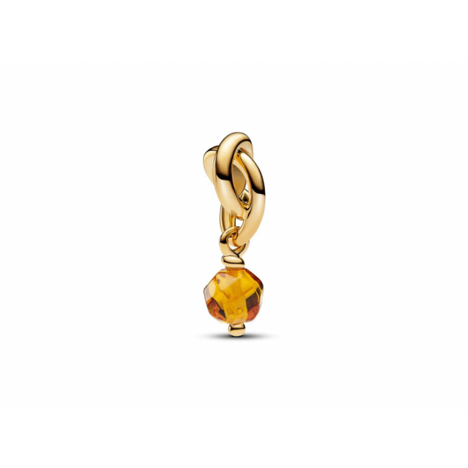 Pandora 14K Gold Plated Honey Yellow Crystal Dangle Charm