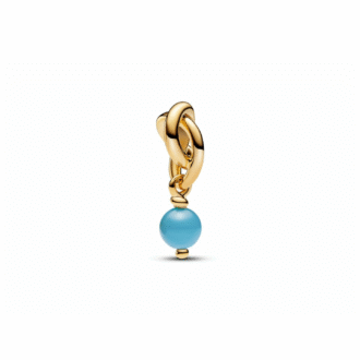 Pandora 14K Gold Plated Capri Blue Crystal Dangle Charm
